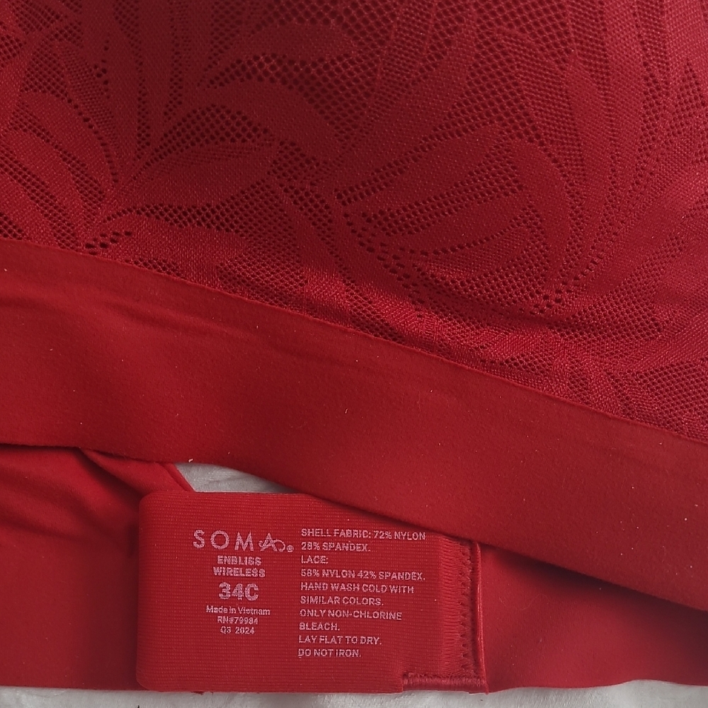 NWT Soma Red Lace Bralette - Picture 3 of 4